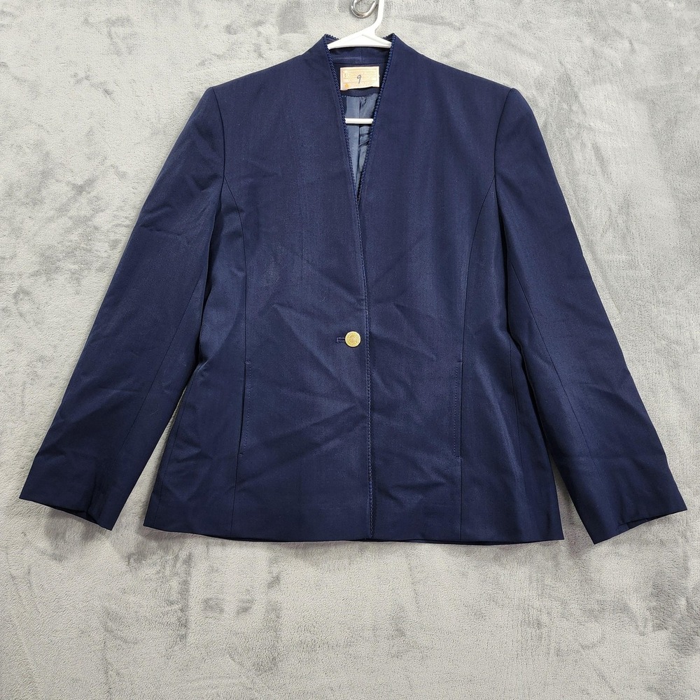 Vintage Pendleton Blazer Womens 10 Blue Wool Single Button Lined Office Preppy